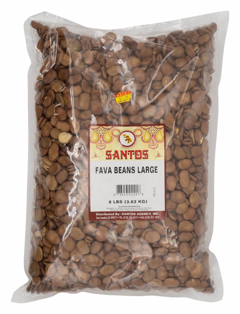 SANTOS FAVA BEANS LARGE 8LB