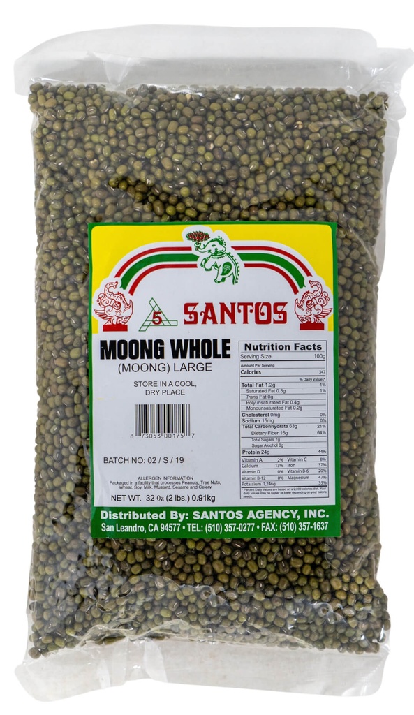 SANTOS MOONG WHOLE LARGE 2LB