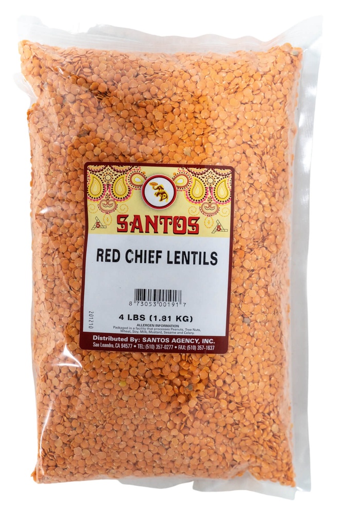 SANTOS RED CHIEF LENTIL 4LB