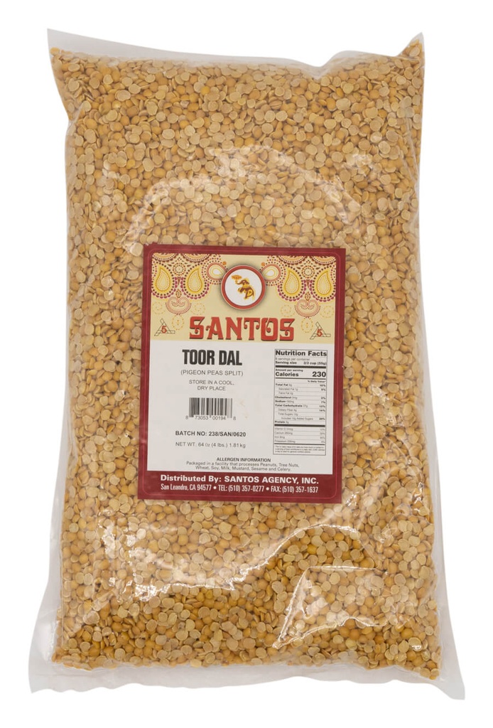 SANTOS TOOR DAL PLAIN 4LB