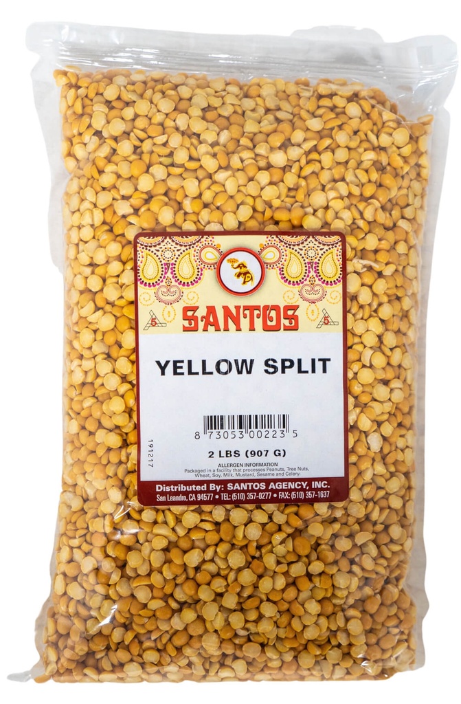 SANTOS YELLOW SPLIT PEAS 2LB