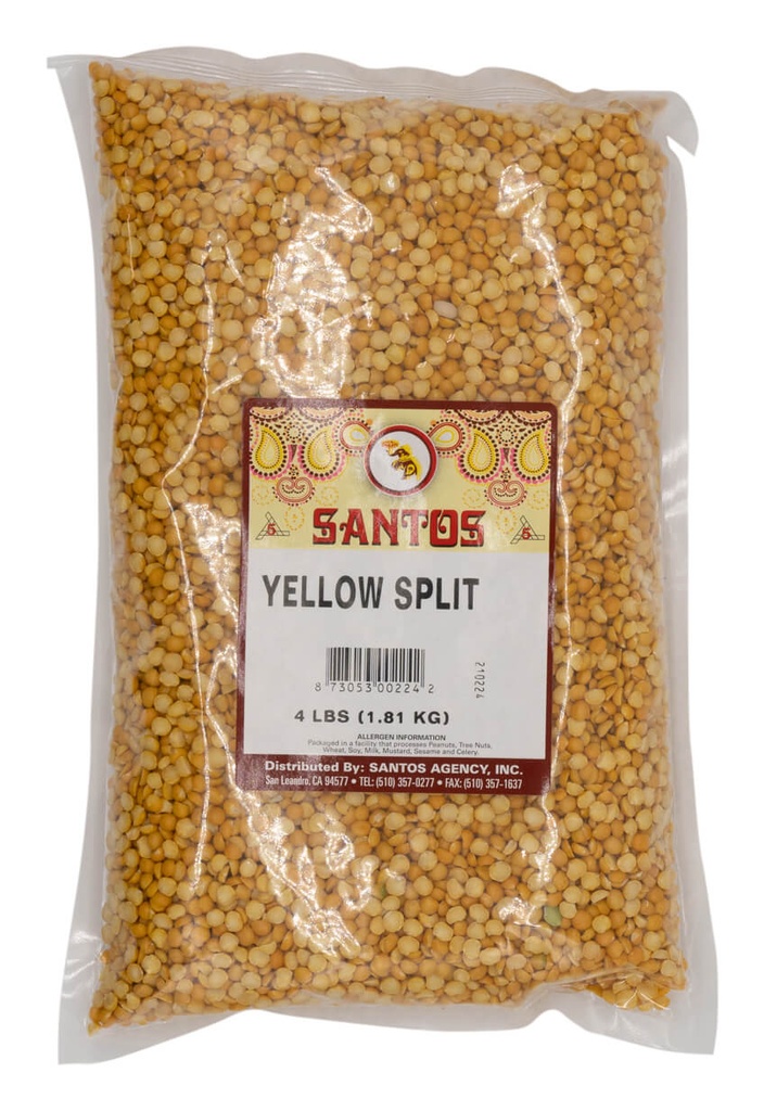 SANTOS YELLOW SPLIT PEAS 4LB