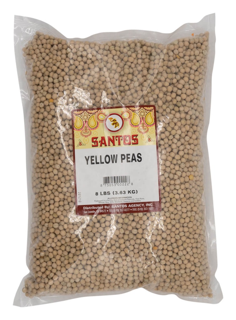 SANTOS YELLOW WHOLE PEAS 8LB