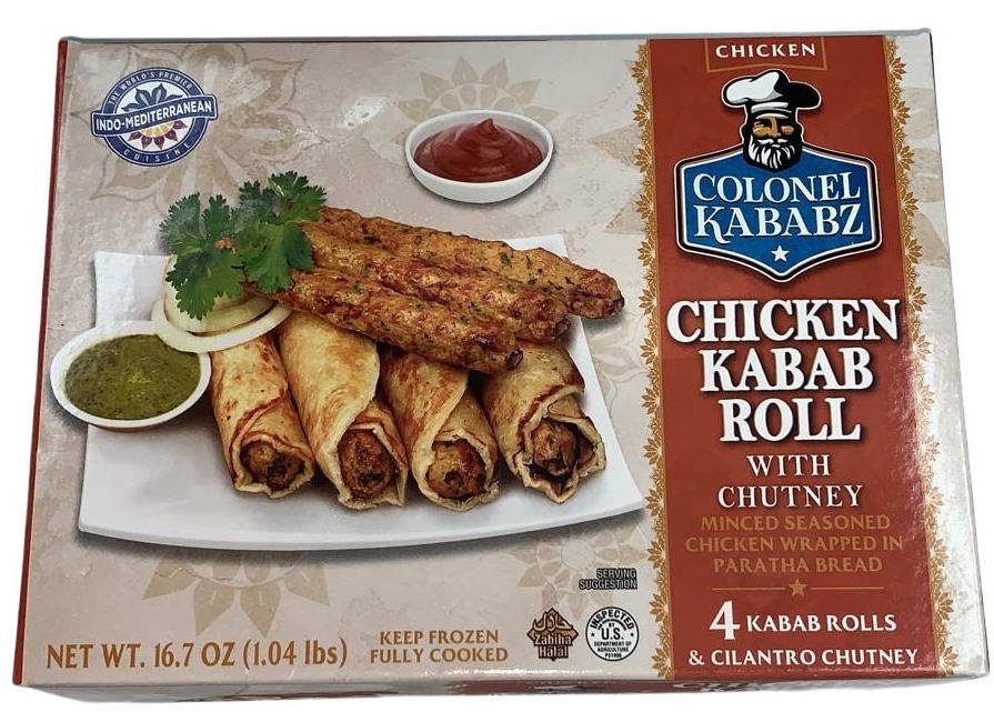 COLONEL KABABZ 4PC CHICKEN KABAB ROLL 425GM(12/25)