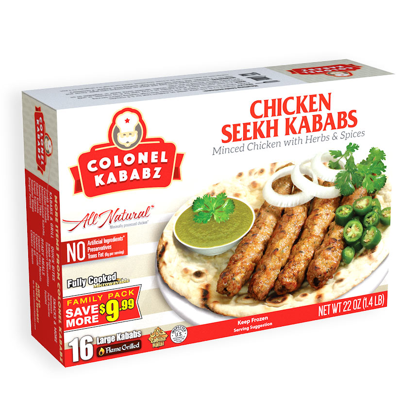 COLONEL KABABZ CHICKEN SEEKH KABAB FAMILY PACK 16PC(12/25)