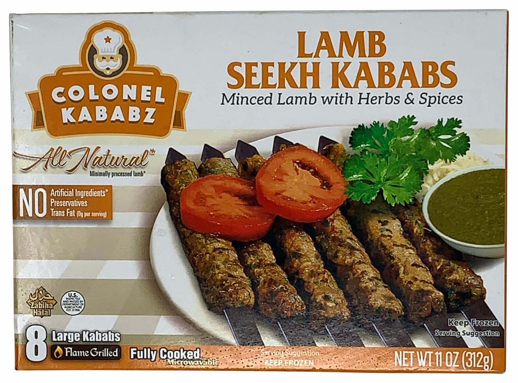 COLONEL KABABZ 8PC LAMB SEEKH KABAB 312GM(01/26)