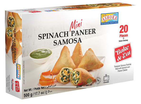 ASHOKA 20PC SPINACH PANEER SAMOSA 500GM