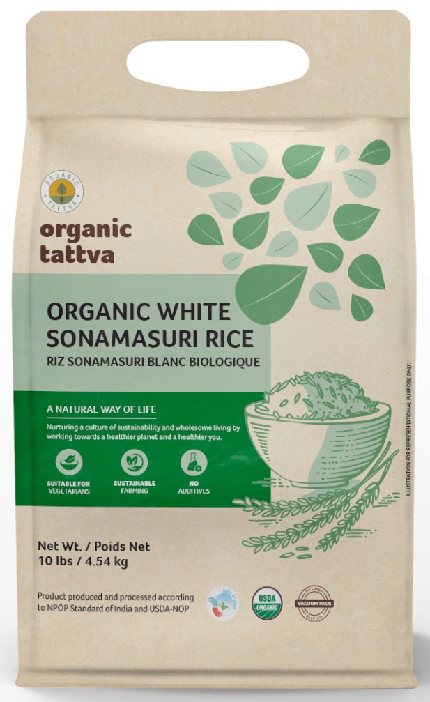 ORGANIC TATTVA SONAMASURI WHITE RICE 10LB