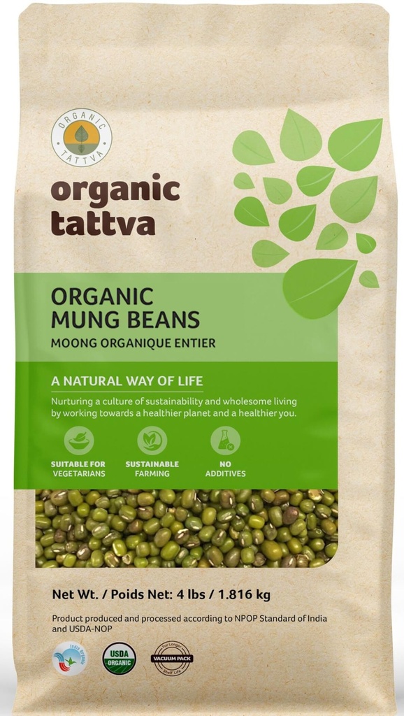 ORGANIC TATTVA MOONG WHOLE 4LB