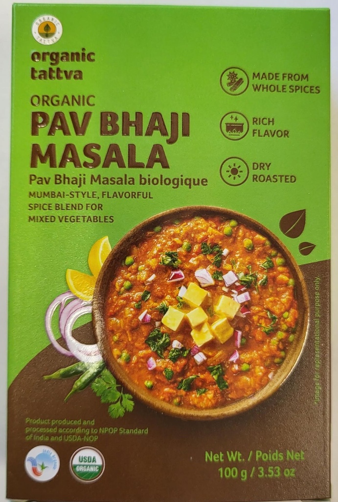 ORGANIC TATTVA PAV BHAJI MASALA  3.5OZ