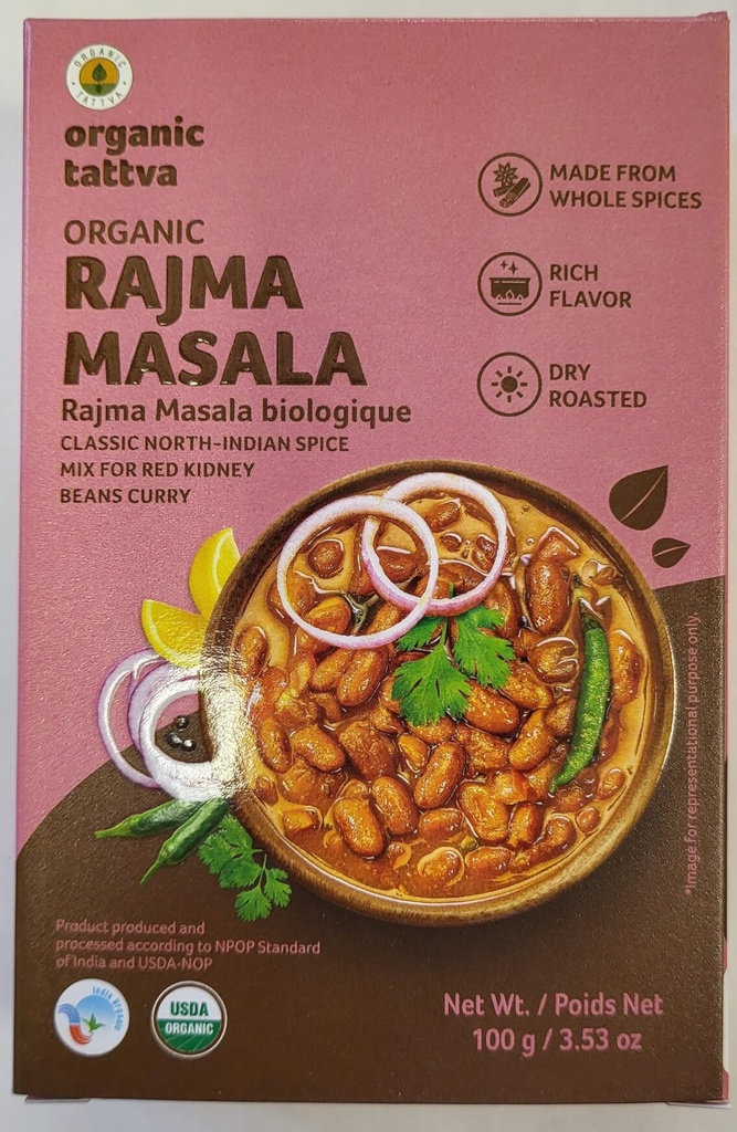 ORGANIC TATTVA RAJMA MASALA  3.5OZ