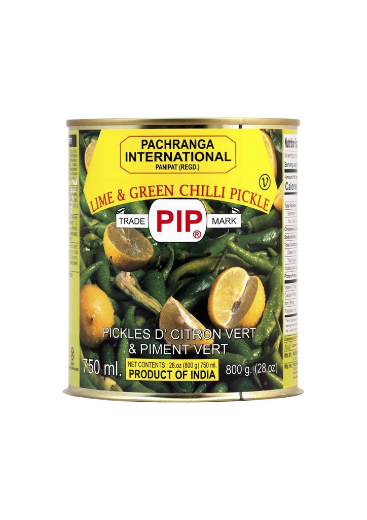 PACHRANGA LIME &amp; GREEN CHILLI PICKLE IN CAN 800GM