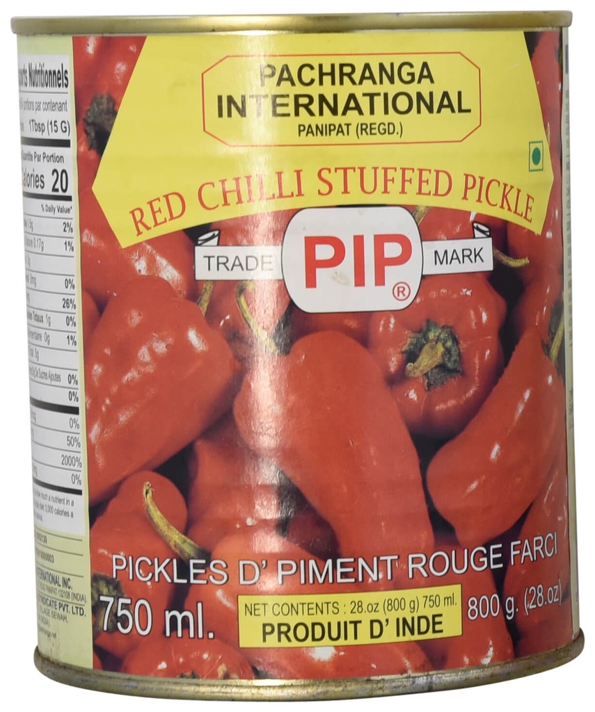 PACHRANGA RED CHILLI STUFFED PICKLE IN CAN 800GM (11/24)