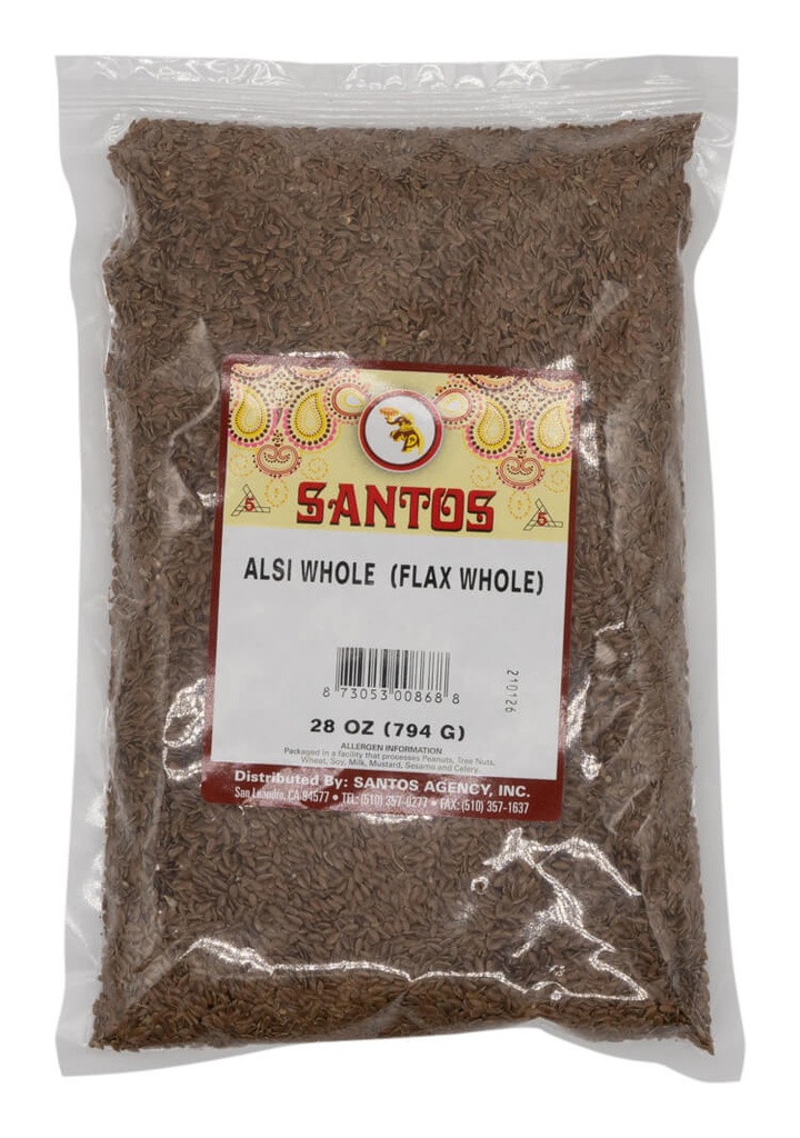 SANTOS ALSI WHOLE FLAX SEED 28OZ