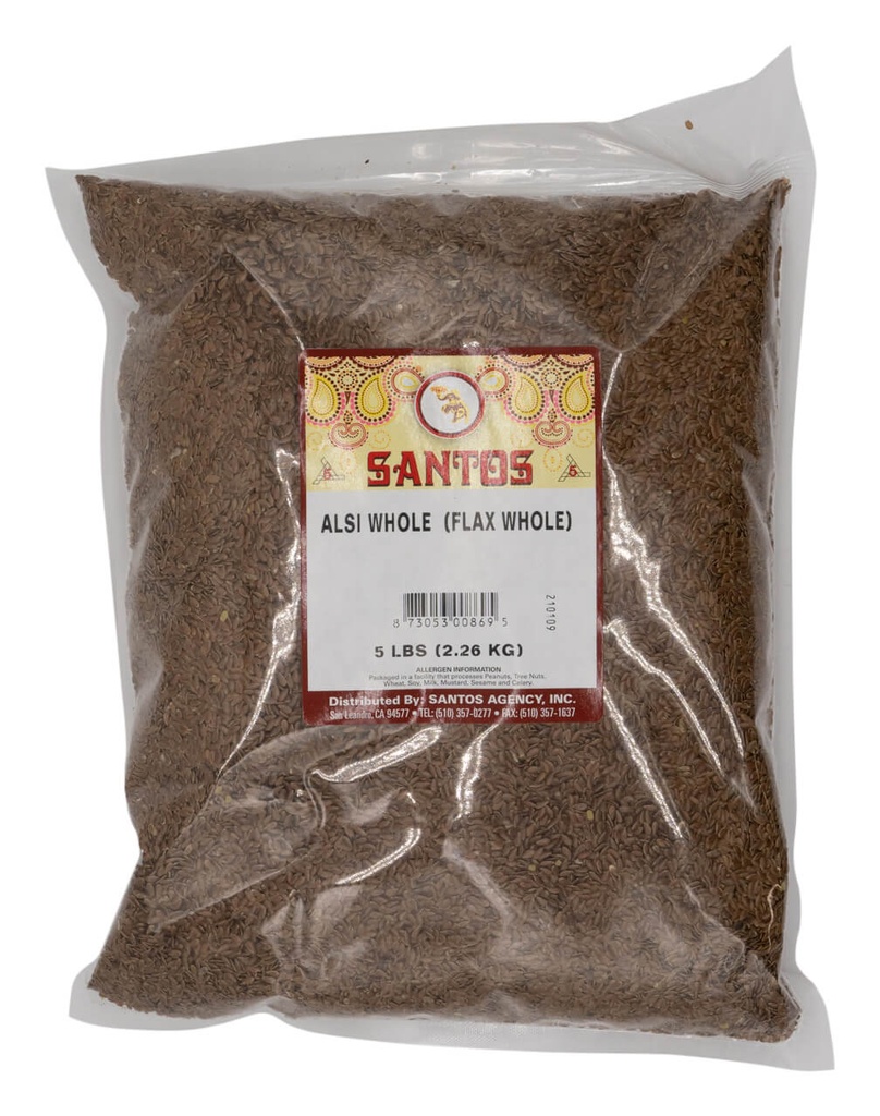 SANTOS ALSI WHOLE FLAX SEED 5LB