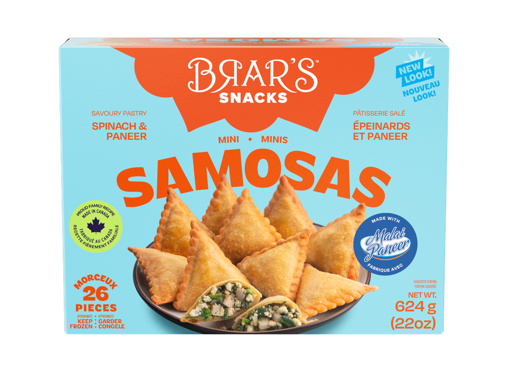 BRAR'S SPINACH AND CHEESE SAMOSA 624GM (SRP $6.99)