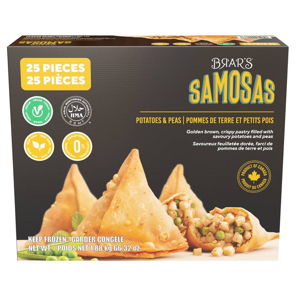 BRAR'S 25PC HANDMADE VEGETABLE SAMOSA 75GM (SRP $16.99)