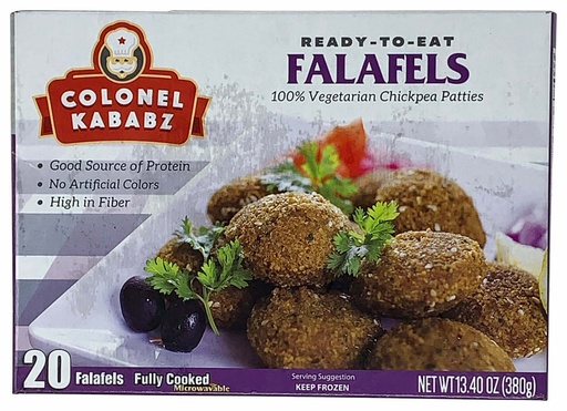 [FR172] COLONEL KABABZ 20PC FALAFELS FULLY COOKED 380GM(08/24)