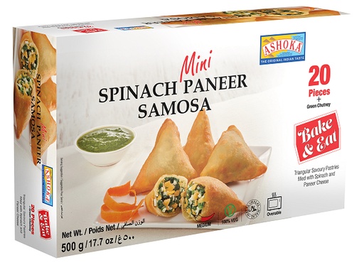 [FR51] ASHOKA 20PC SPINACH PANEER SAMOSA 500GM