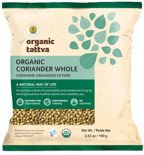 [OG35] ORGANIC TATTVA CORIANDER WHOLE 3.5OZ